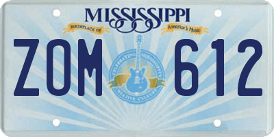 MS license plate ZOM612