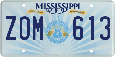 MS license plate ZOM613