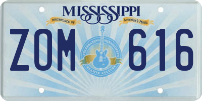 MS license plate ZOM616