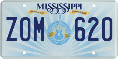 MS license plate ZOM620