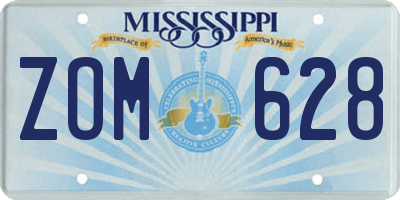 MS license plate ZOM628