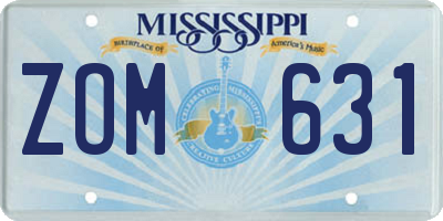 MS license plate ZOM631