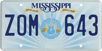 MS license plate ZOM643