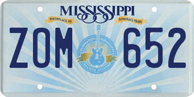MS license plate ZOM652
