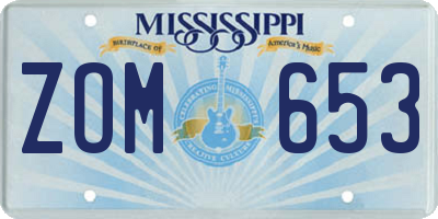 MS license plate ZOM653