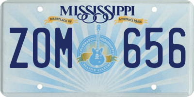 MS license plate ZOM656