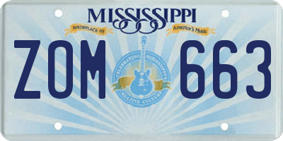MS license plate ZOM663