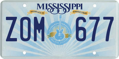 MS license plate ZOM677