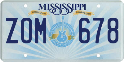 MS license plate ZOM678