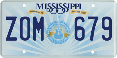 MS license plate ZOM679