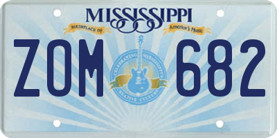 MS license plate ZOM682
