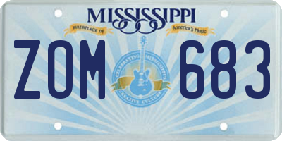 MS license plate ZOM683