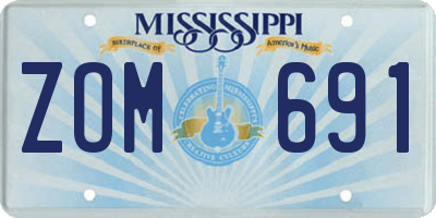 MS license plate ZOM691