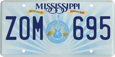MS license plate ZOM695