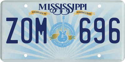 MS license plate ZOM696