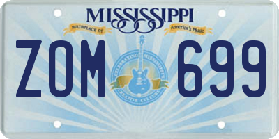 MS license plate ZOM699