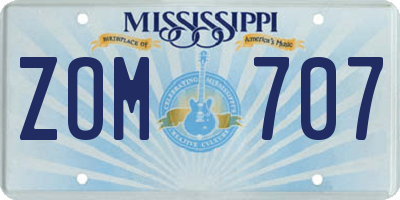 MS license plate ZOM707