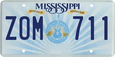 MS license plate ZOM711