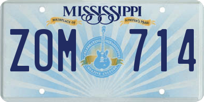 MS license plate ZOM714