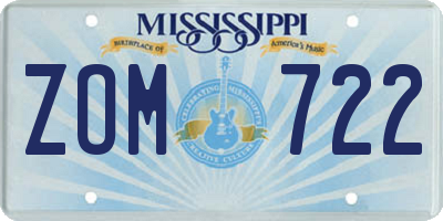 MS license plate ZOM722