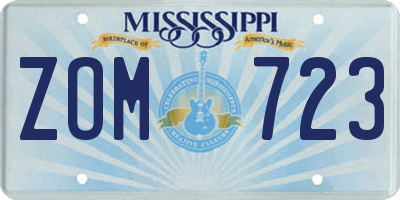 MS license plate ZOM723
