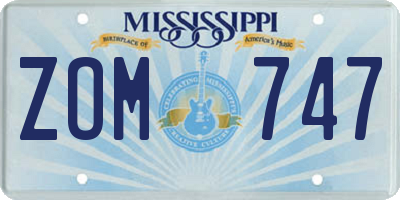 MS license plate ZOM747