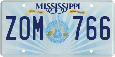 MS license plate ZOM766