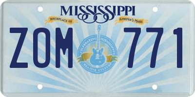 MS license plate ZOM771