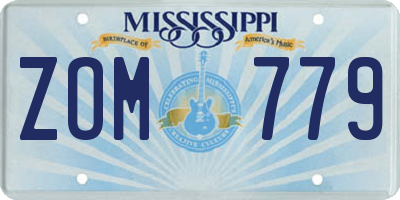 MS license plate ZOM779