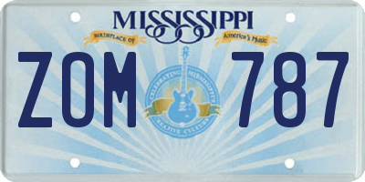 MS license plate ZOM787