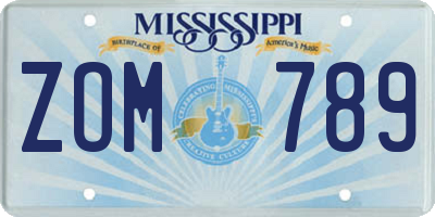 MS license plate ZOM789