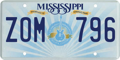 MS license plate ZOM796