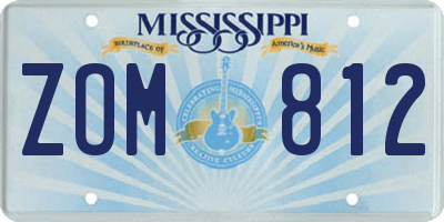 MS license plate ZOM812