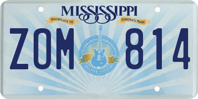 MS license plate ZOM814
