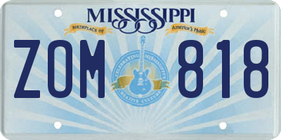 MS license plate ZOM818