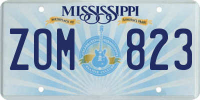 MS license plate ZOM823