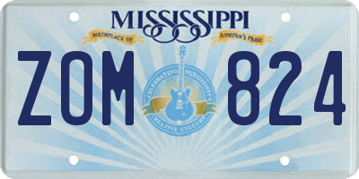 MS license plate ZOM824