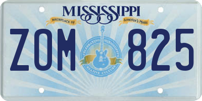 MS license plate ZOM825