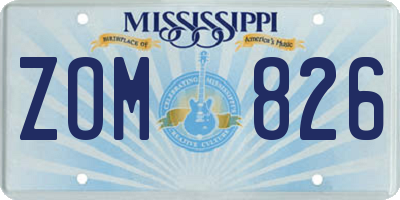 MS license plate ZOM826