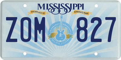 MS license plate ZOM827