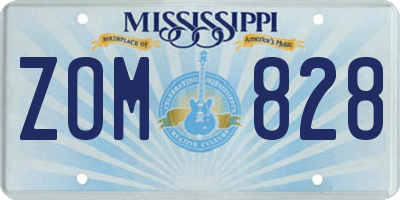 MS license plate ZOM828