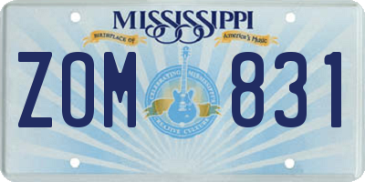 MS license plate ZOM831