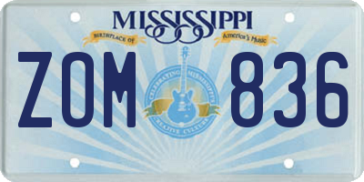 MS license plate ZOM836