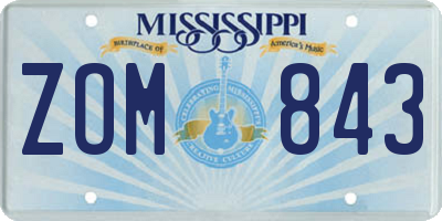 MS license plate ZOM843