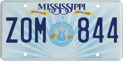 MS license plate ZOM844