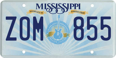 MS license plate ZOM855