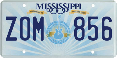 MS license plate ZOM856