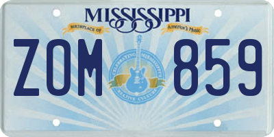 MS license plate ZOM859