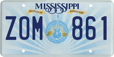 MS license plate ZOM861