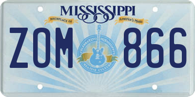 MS license plate ZOM866